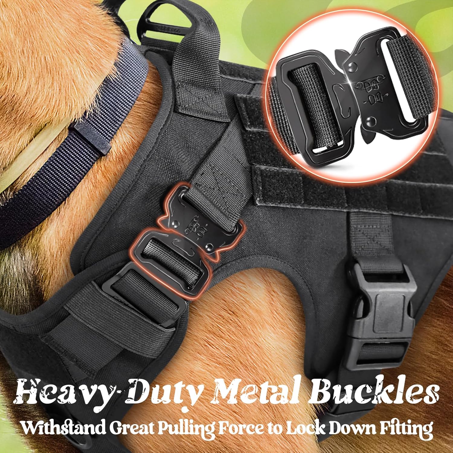 Large Dog Harness and Leash Set – No-Pull Training Vest with Collar, Made from Military-Standard 1050D Nylon