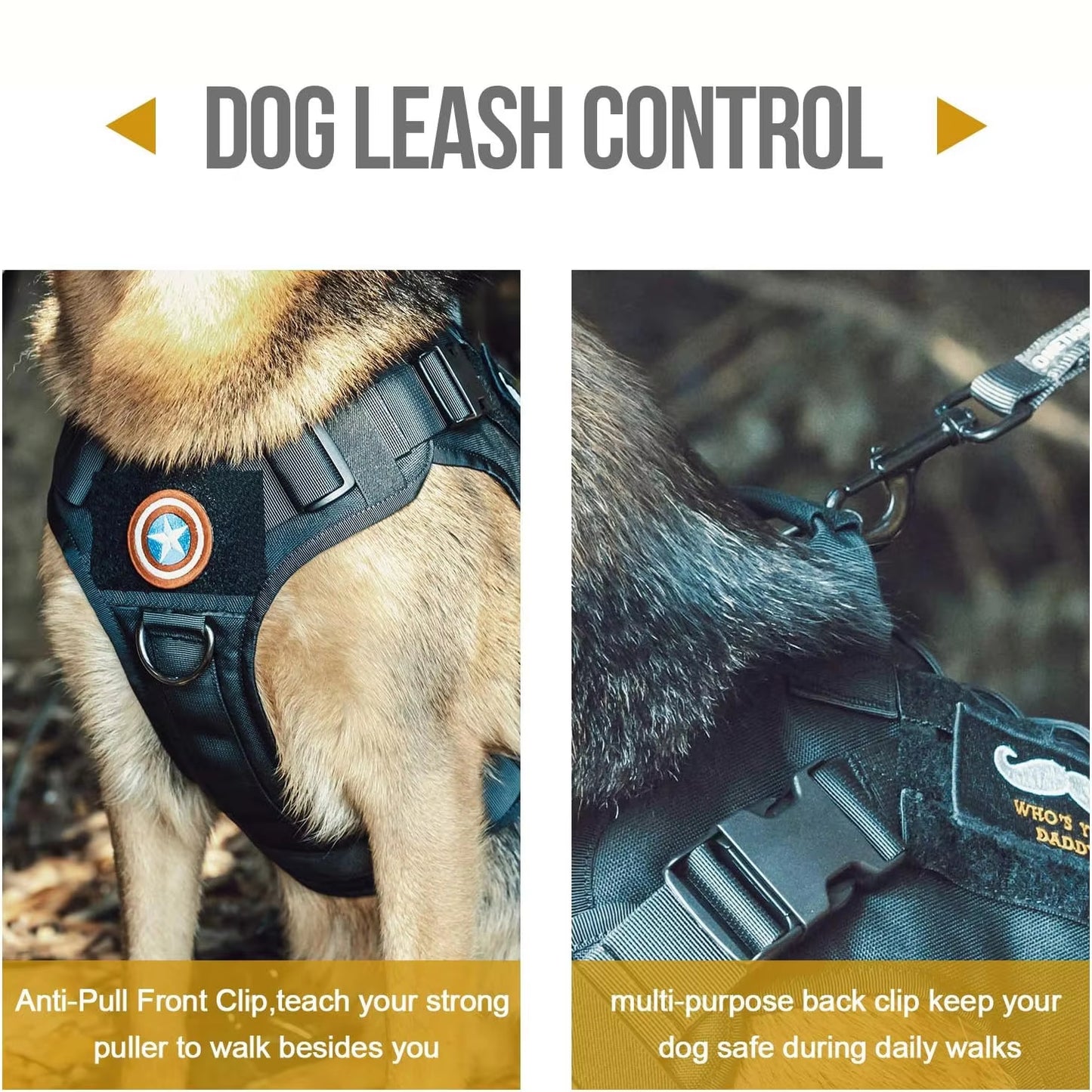 Large Dog Harness and Leash Set – No-Pull Training Vest with Collar, Made from Military-Standard 1050D Nylon