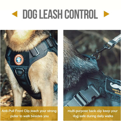 Large Dog Harness and Leash Set – No-Pull Training Vest with Collar, Made from Military-Standard 1050D Nylon