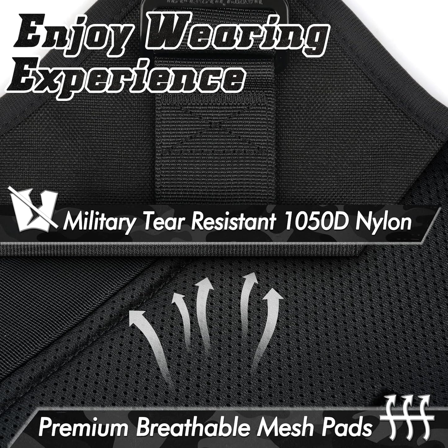 Large Dog Harness and Leash Set – No-Pull Training Vest with Collar, Made from Military-Standard 1050D Nylon