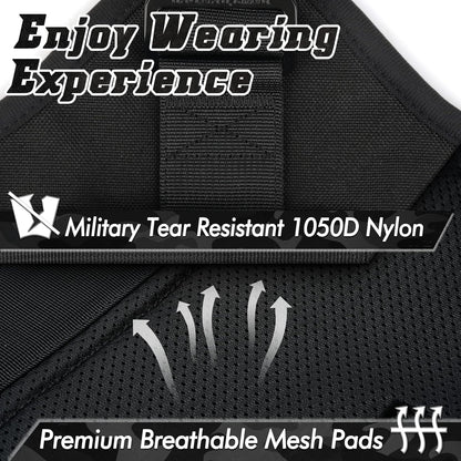 Large Dog Harness and Leash Set – No-Pull Training Vest with Collar, Made from Military-Standard 1050D Nylon