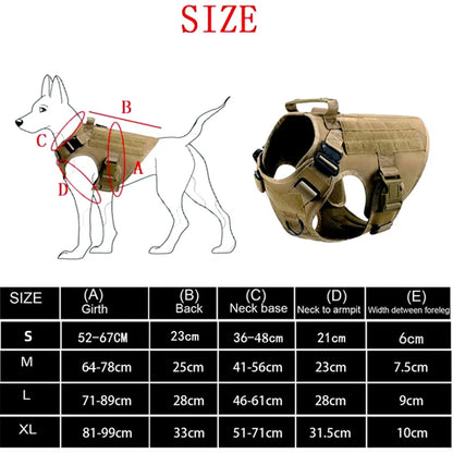 Large Dog Harness and Leash Set – No-Pull Training Vest with Collar, Made from Military-Standard 1050D Nylon