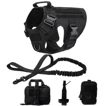 Large Dog Harness and Leash Set – No-Pull Training Vest with Collar, Made from Military-Standard 1050D Nylon