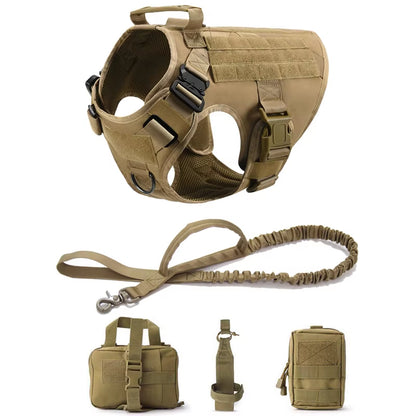 Large Dog Harness and Leash Set – No-Pull Training Vest with Collar, Made from Military-Standard 1050D Nylon