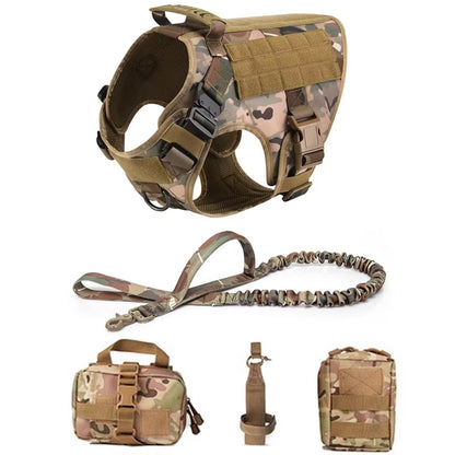 Large Dog Harness and Leash Set – No-Pull Training Vest with Collar, Made from Military-Standard 1050D Nylon