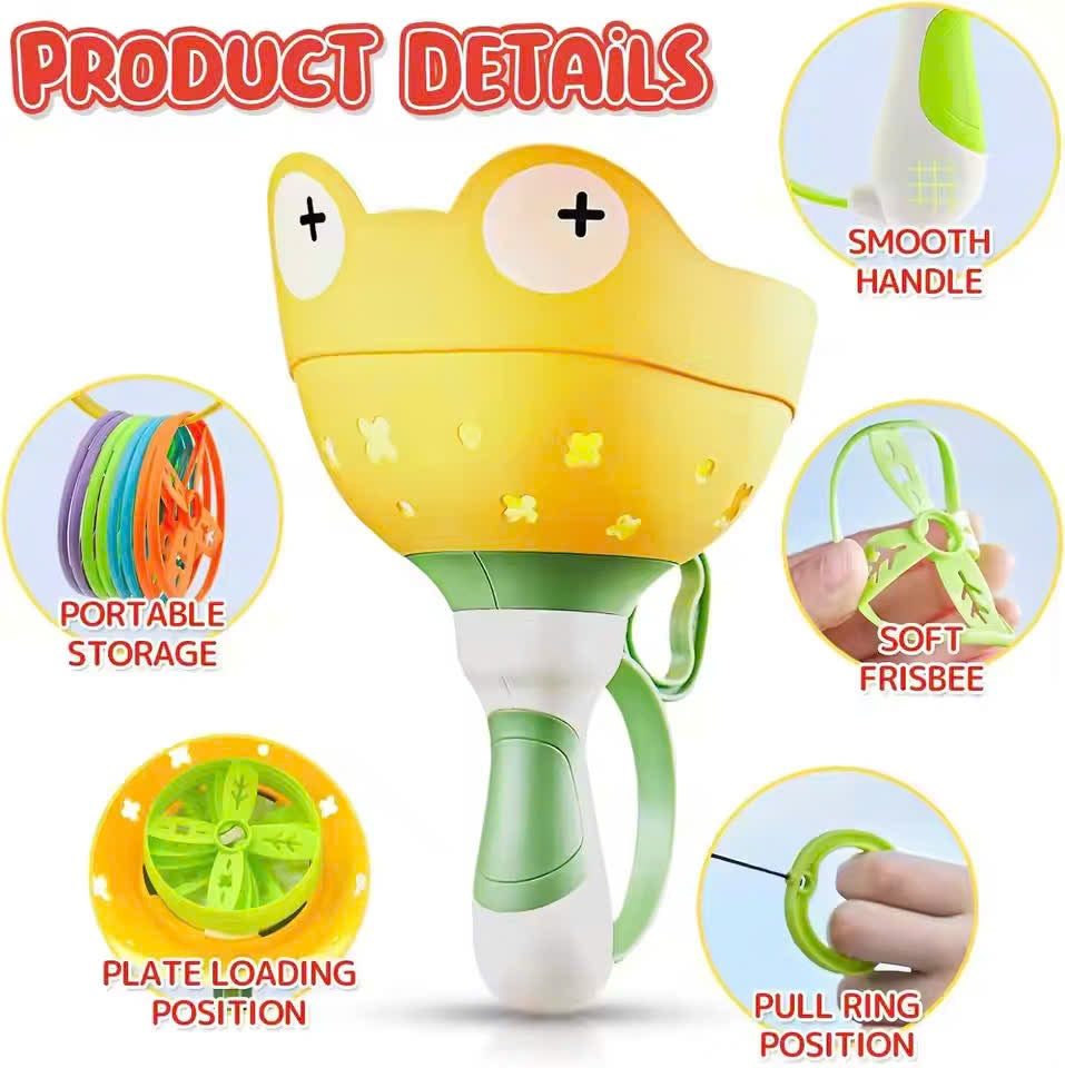 Launch & Spin Disc Blaster with Silly Frog Face