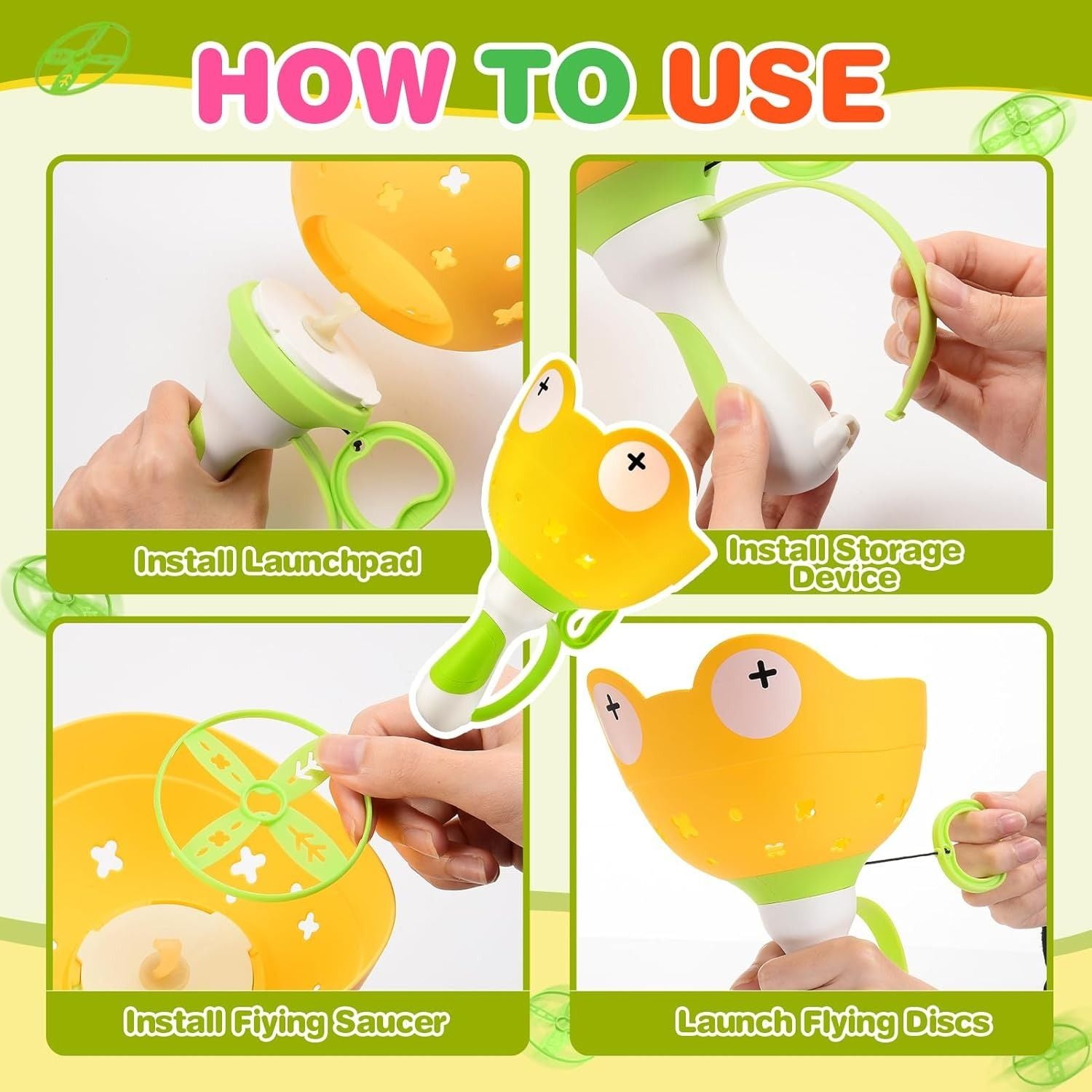 Launch & Spin Disc Blaster with Silly Frog Face