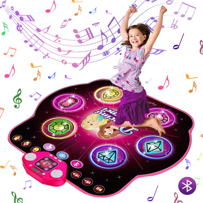 Light-Up Dance Mat for Kids, Bluetooth Music, Rechargeable Game Pad
