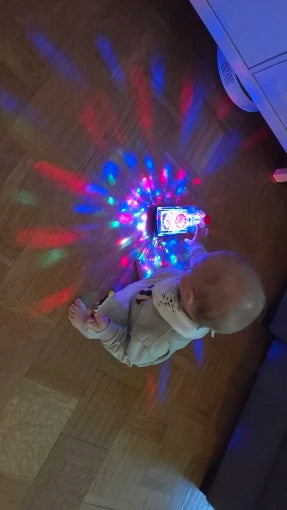 Light-Up Transparent Car with Moving Gears, Music & Durable Plastic, Suitable for Kids 6 Months+