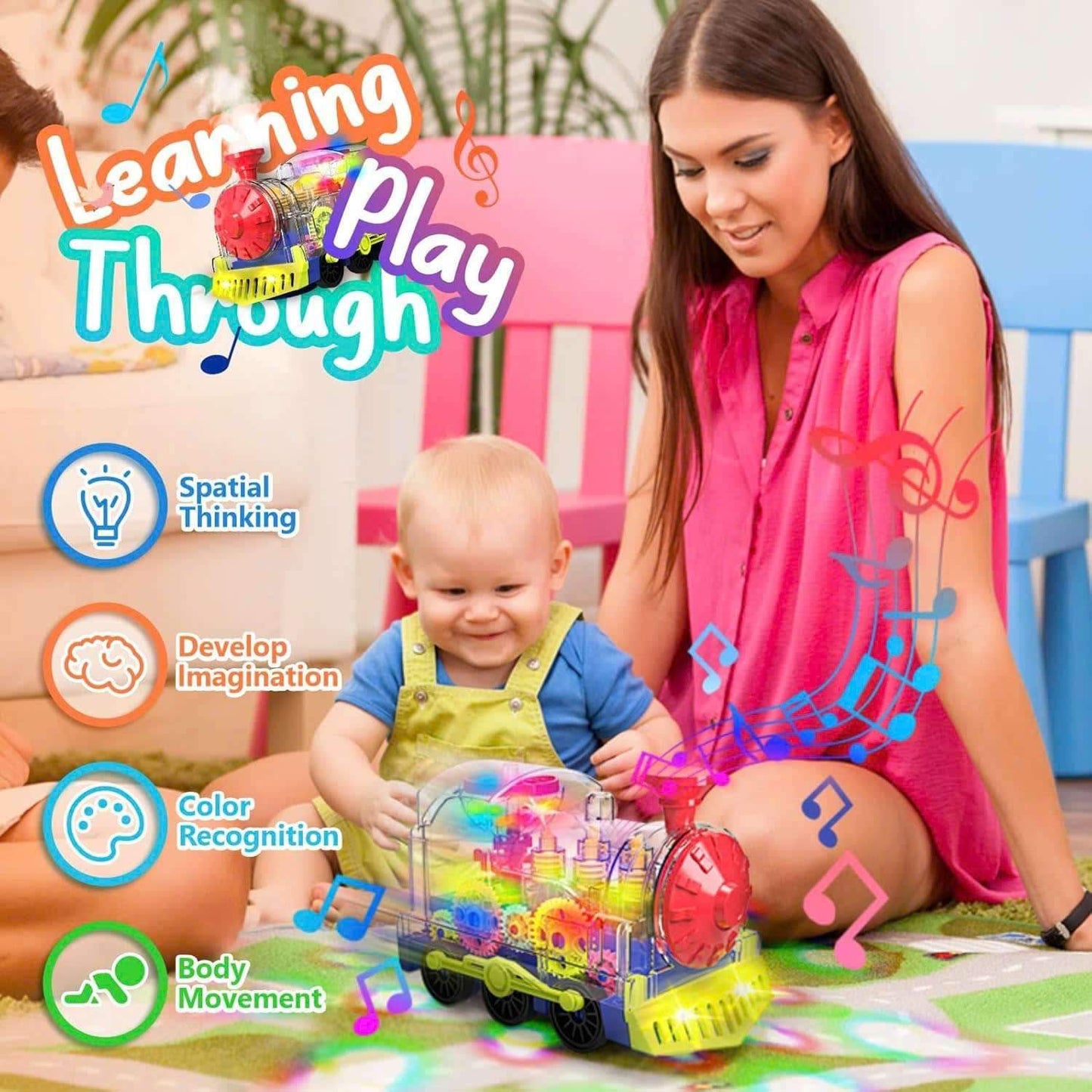 Light & Sound Train Toy for Kids – Interactive Locomotive with Realistic Lights, Sounds and Moving Wheels