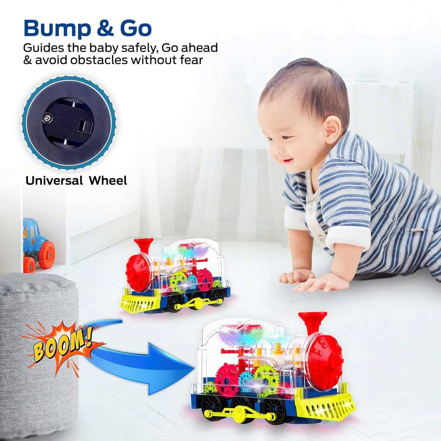 Light & Sound Train Toy for Kids – Interactive Locomotive with Realistic Lights, Sounds and Moving Wheels