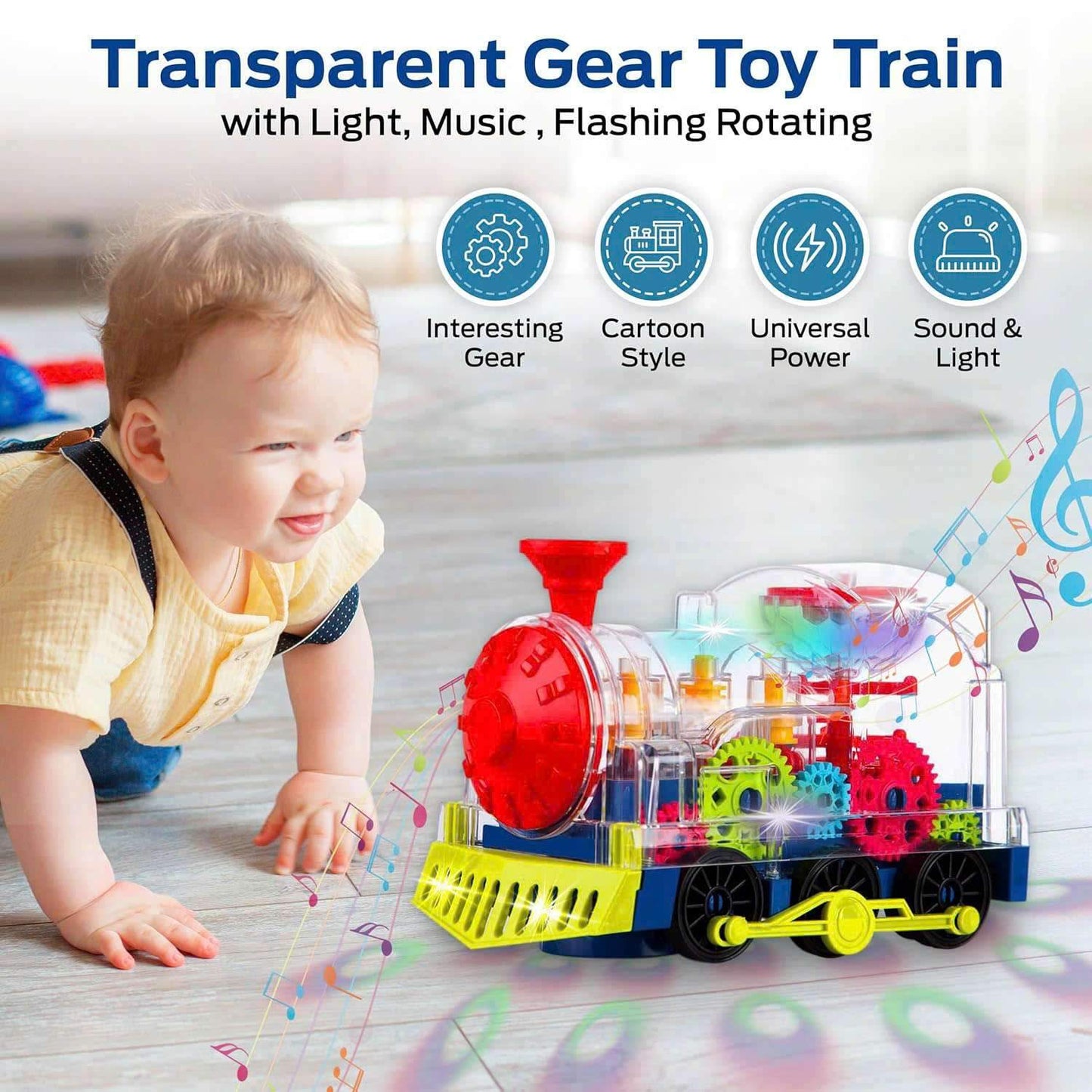 Light & Sound Train Toy for Kids – Interactive Locomotive with Realistic Lights, Sounds and Moving Wheels