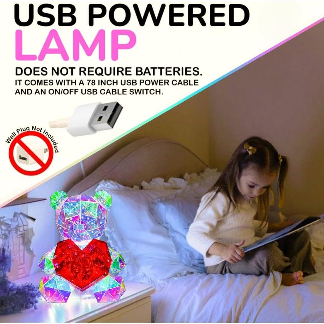 Light Up Teddy Bear Holding Red Heart – LED Rose Bear Gift for Valentine's Day, Birthday, Anniversary