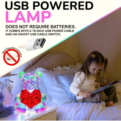 Light Up Teddy Bear Holding Red Heart – LED Rose Bear Gift for Valentine's Day, Birthday, Anniversary