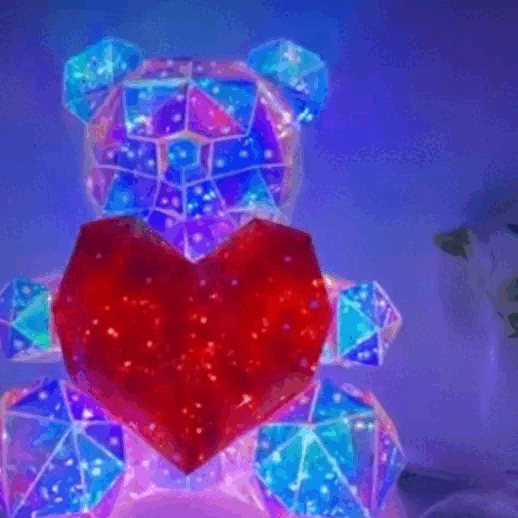 Light Up Teddy Bear Holding Red Heart – LED Rose Bear Gift for Valentine's Day, Birthday, Anniversary