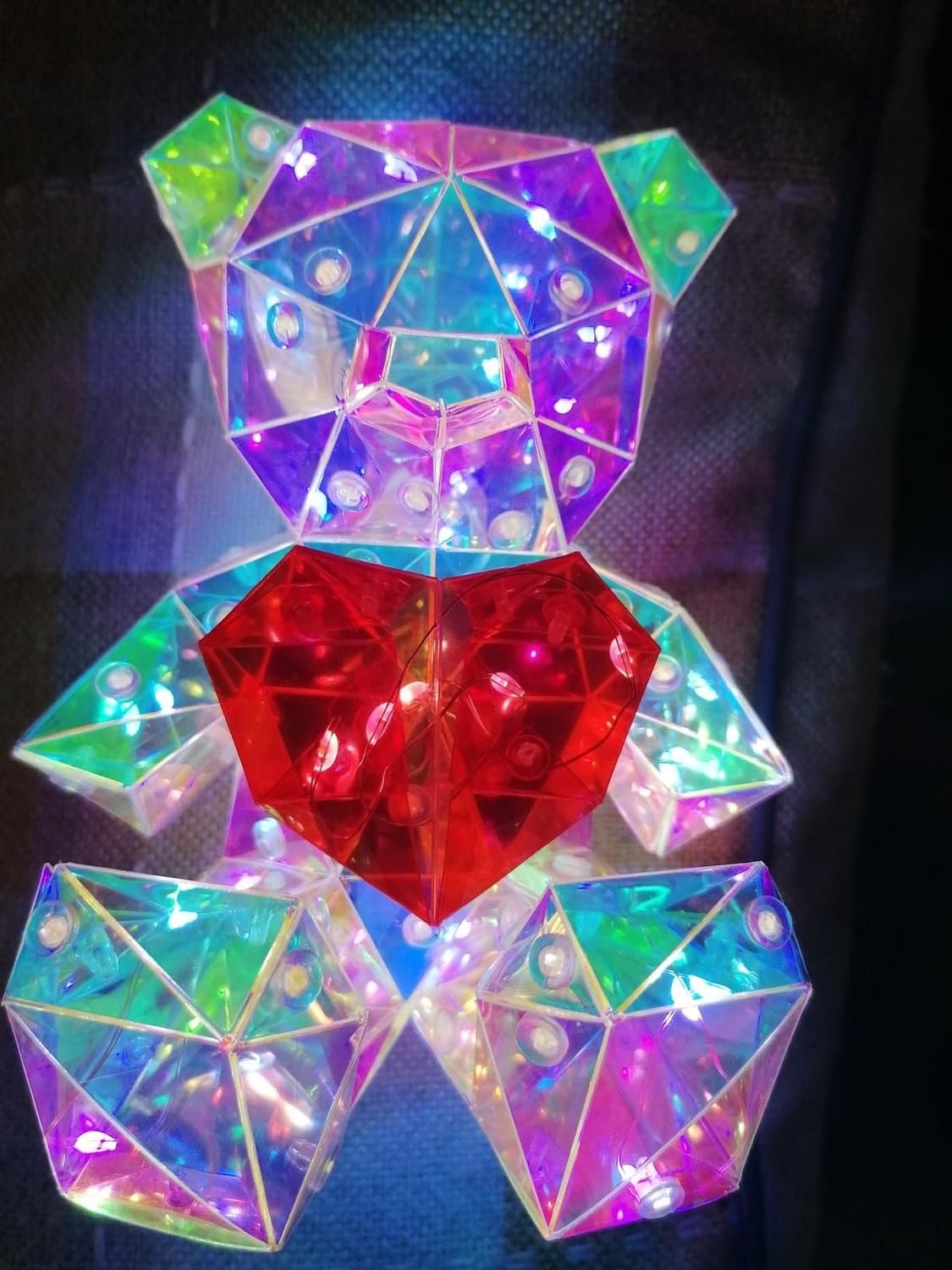 Light Up Teddy Bear Holding Red Heart – LED Rose Bear Gift for Valentine's Day, Birthday, Anniversary