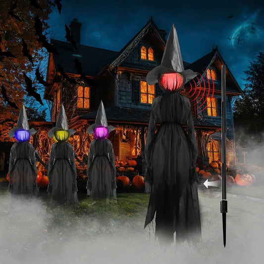 Lighted Halloween Witch Stake – Halloween Witches Decor with Sound, Safe Material and Easy Installation & Use