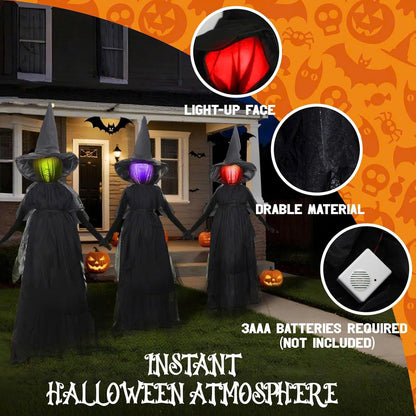 Lighted Halloween Witch Stake – Halloween Witches Decor with Sound, Safe Material and Easy Installation & Use