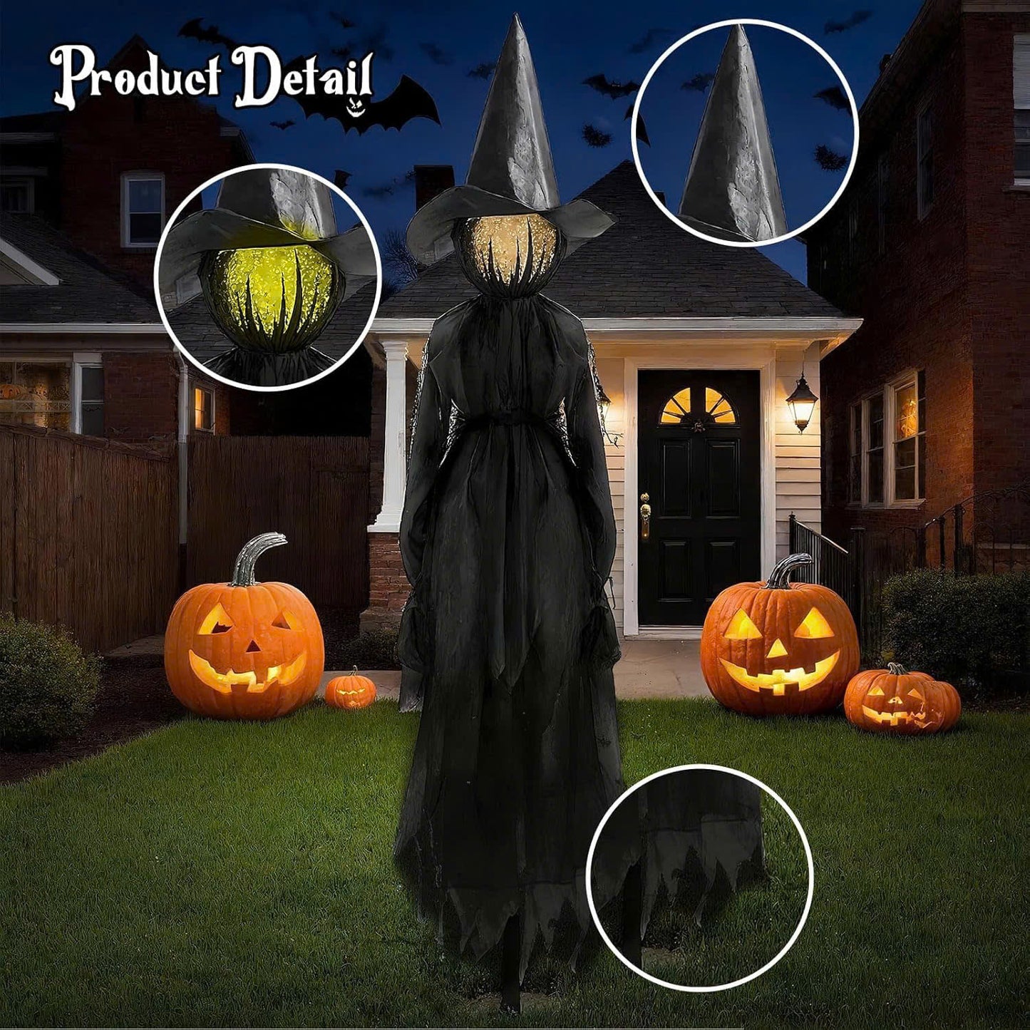 Lighted Halloween Witch Stake – Halloween Witches Decor with Sound, Safe Material and Easy Installation & Use