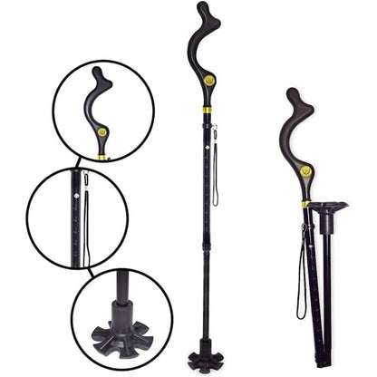 Lightweight Telescopic Folding Walking Cane with 360�� Traction Tip