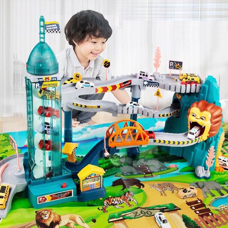 Lion Racing Track with Sound & Light, Easy to Assemble, Safe for Ages 3+