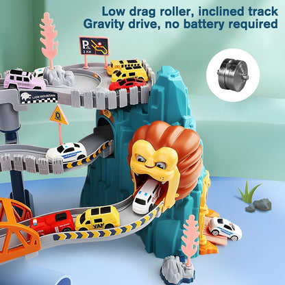 Lion Racing Track with Sound & Light, Easy to Assemble, Safe for Ages 3+