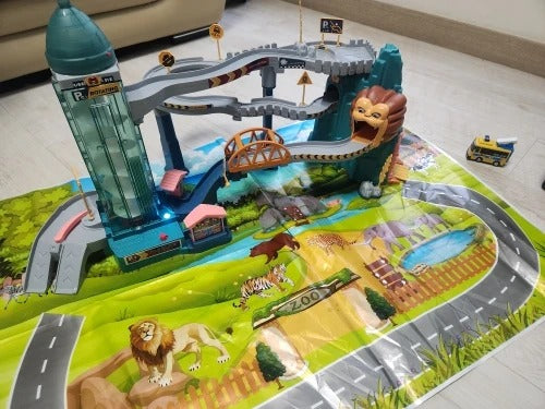 Lion Racing Track with Sound & Light, Easy to Assemble, Safe for Ages 3+