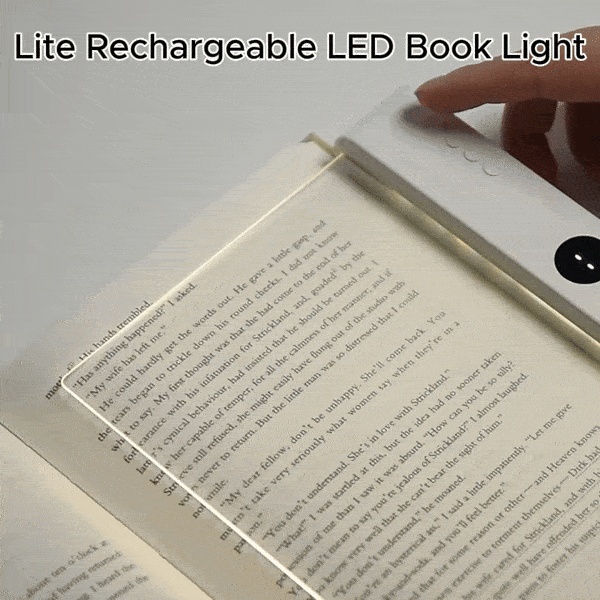 Lite Rechargeable LED Book Light with 3 Modes, Dimmable Touch Control, Auto-Off Timer, Scratch-Resistant Surface
