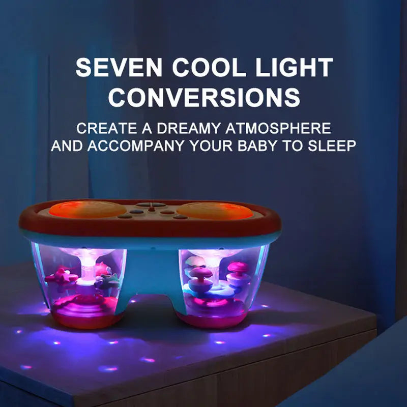 Little Pulse Music Drum – Educational Baby Drum Toy with Lights and 360° Rotation