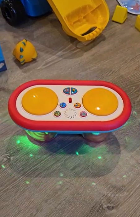 Little Pulse Music Drum – Educational Baby Drum Toy with Lights and 360° Rotation