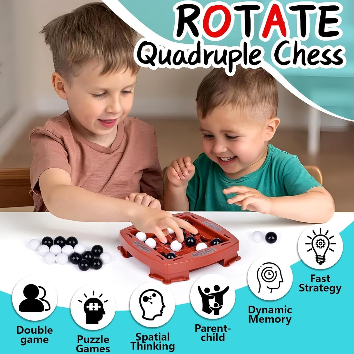 Logic Chess Track Game with Rotating Board, Goal-Oriented Play, Safe & Portable Fun for Kids 3+