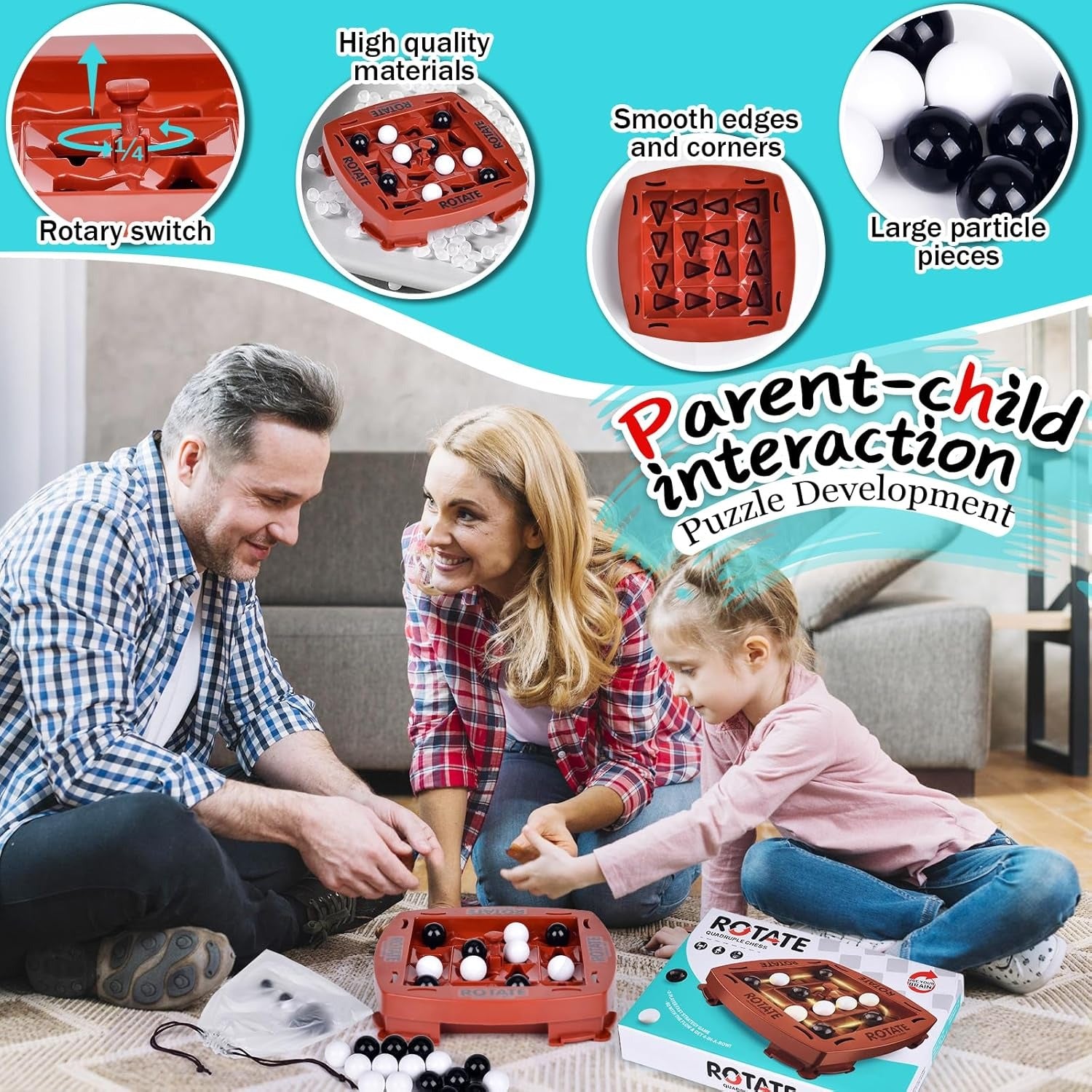 Logic Chess Track Game with Rotating Board, Goal-Oriented Play, Safe & Portable Fun for Kids 3+