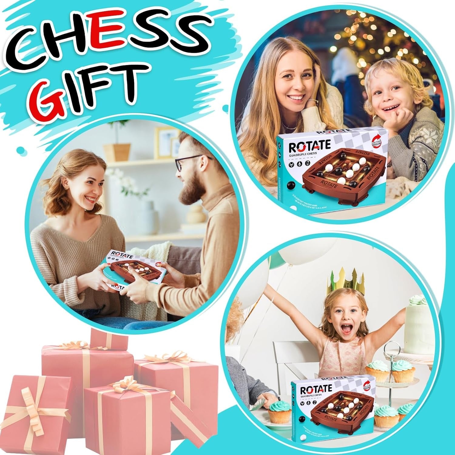 Logic Chess Track Game with Rotating Board, Goal-Oriented Play, Safe & Portable Fun for Kids 3+