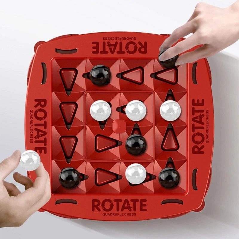 Logic Chess Track Game with Rotating Board, Goal-Oriented Play, Safe & Portable Fun for Kids 3+