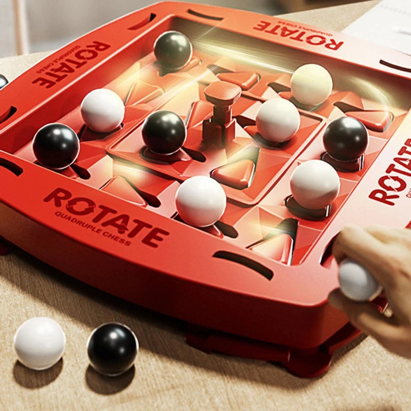 Logic Chess Track Game with Rotating Board, Goal-Oriented Play, Safe & Portable Fun for Kids 3+
