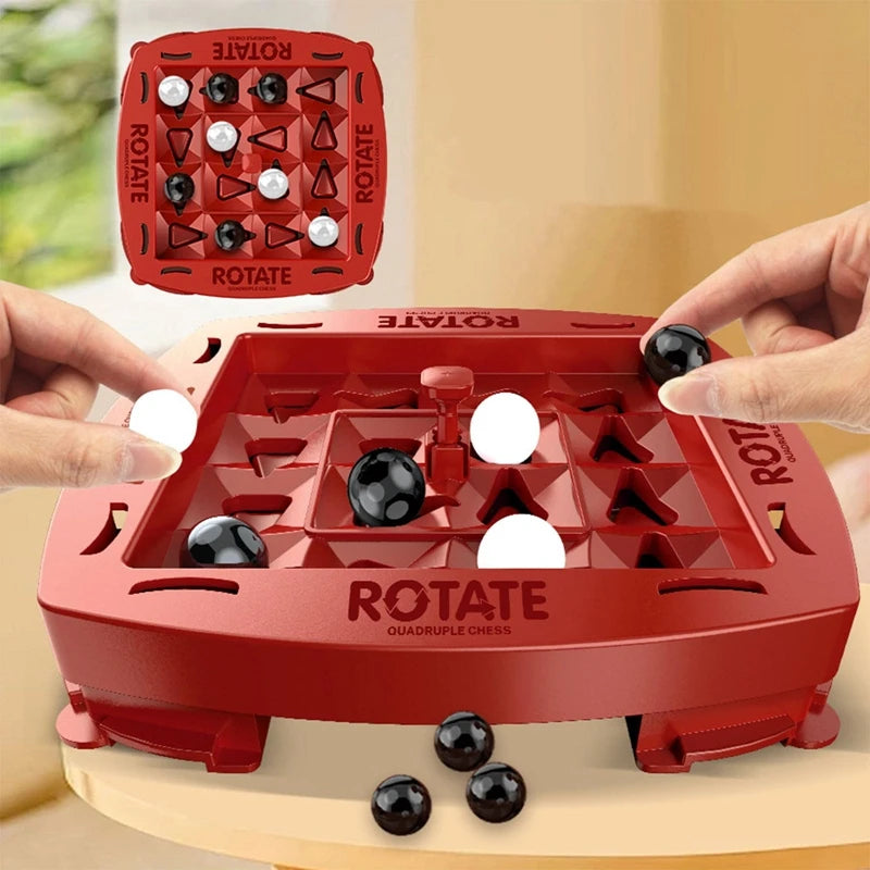 Logic Chess Track Game with Rotating Board, Goal-Oriented Play, Safe & Portable Fun for Kids 3+