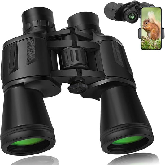 Long-Range Binoculars With Powerful 20x Magnification, Large 50mm Objective Lens, And Military-Grade FMC Coating