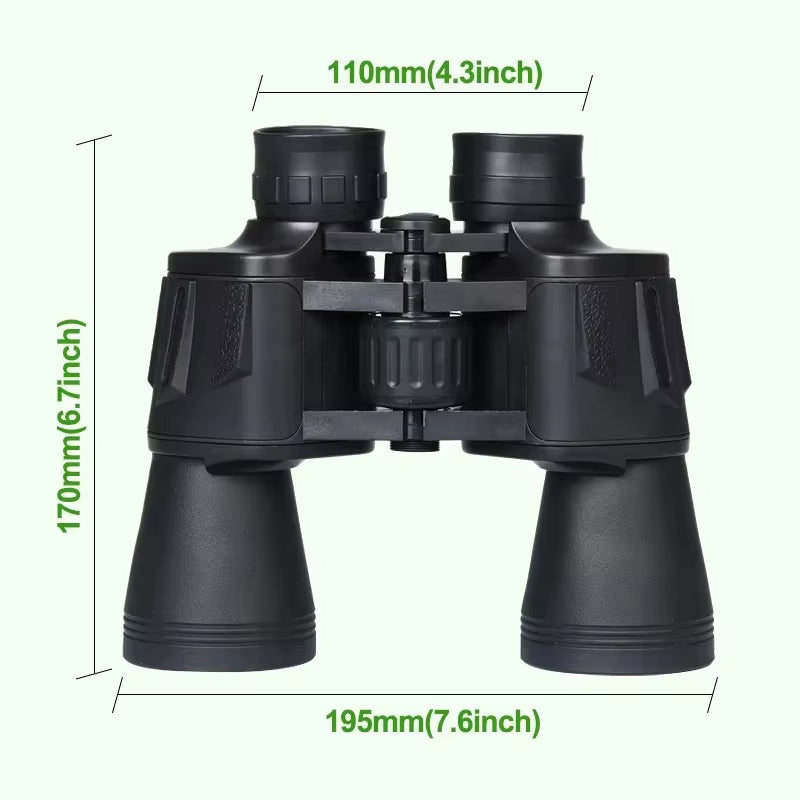 Long-Range Binoculars With Powerful 20x Magnification, Large 50mm Objective Lens, And Military-Grade FMC Coating