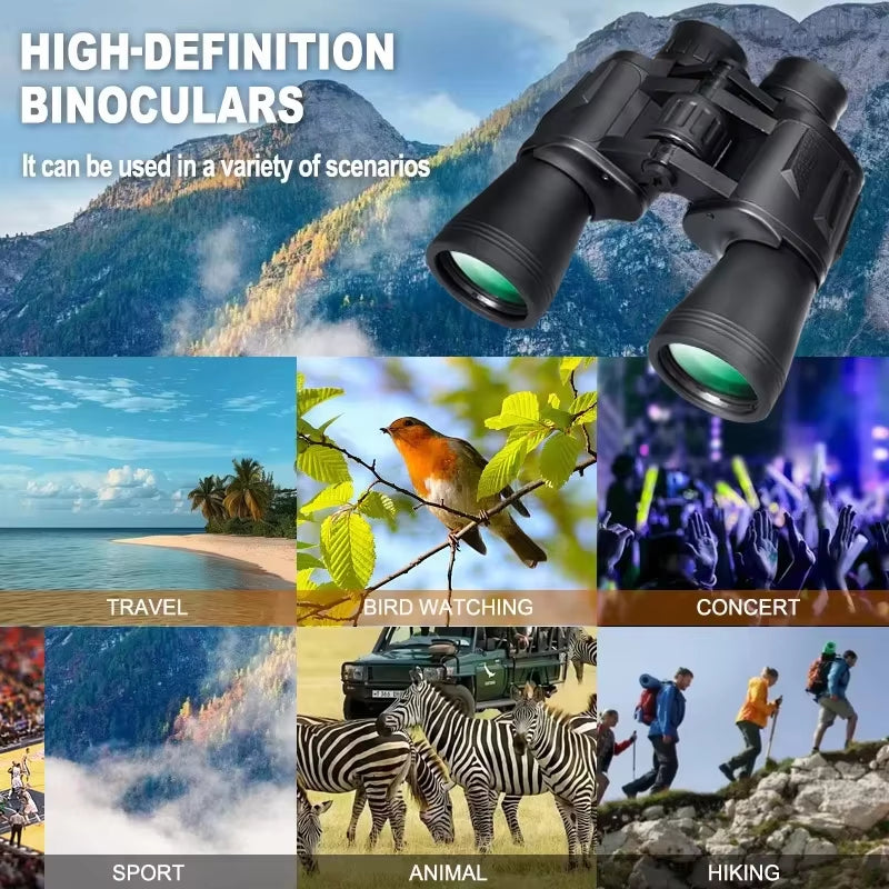 Long-Range Binoculars With Powerful 20x Magnification, Large 50mm Objective Lens, And Military-Grade FMC Coating