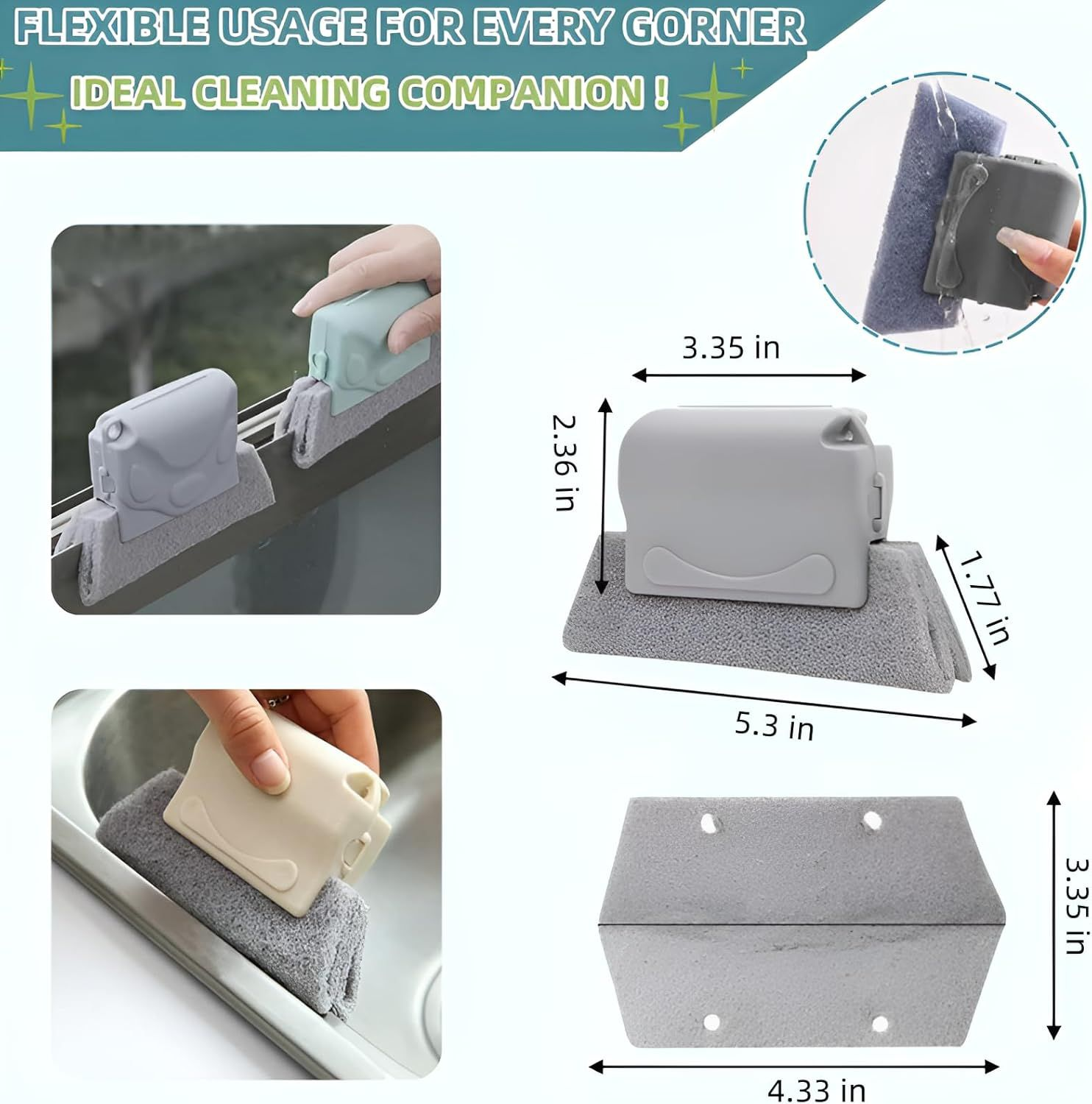 Magic Window Groove Cleaning Brush, Multifunctional Cleaning Tools Hand Held