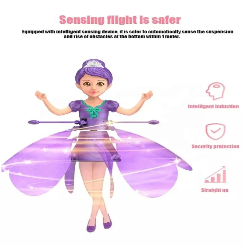Magical Flying Fairy with Hand Sensor Control, USB Rechargeable, Auto Start Stop, Self-Balancing, Glowing Lights for Ages 6+