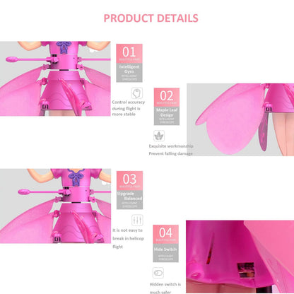 Magical Flying Fairy with Hand Sensor Control, USB Rechargeable, Auto Start Stop, Self-Balancing, Glowing Lights for Ages 6+
