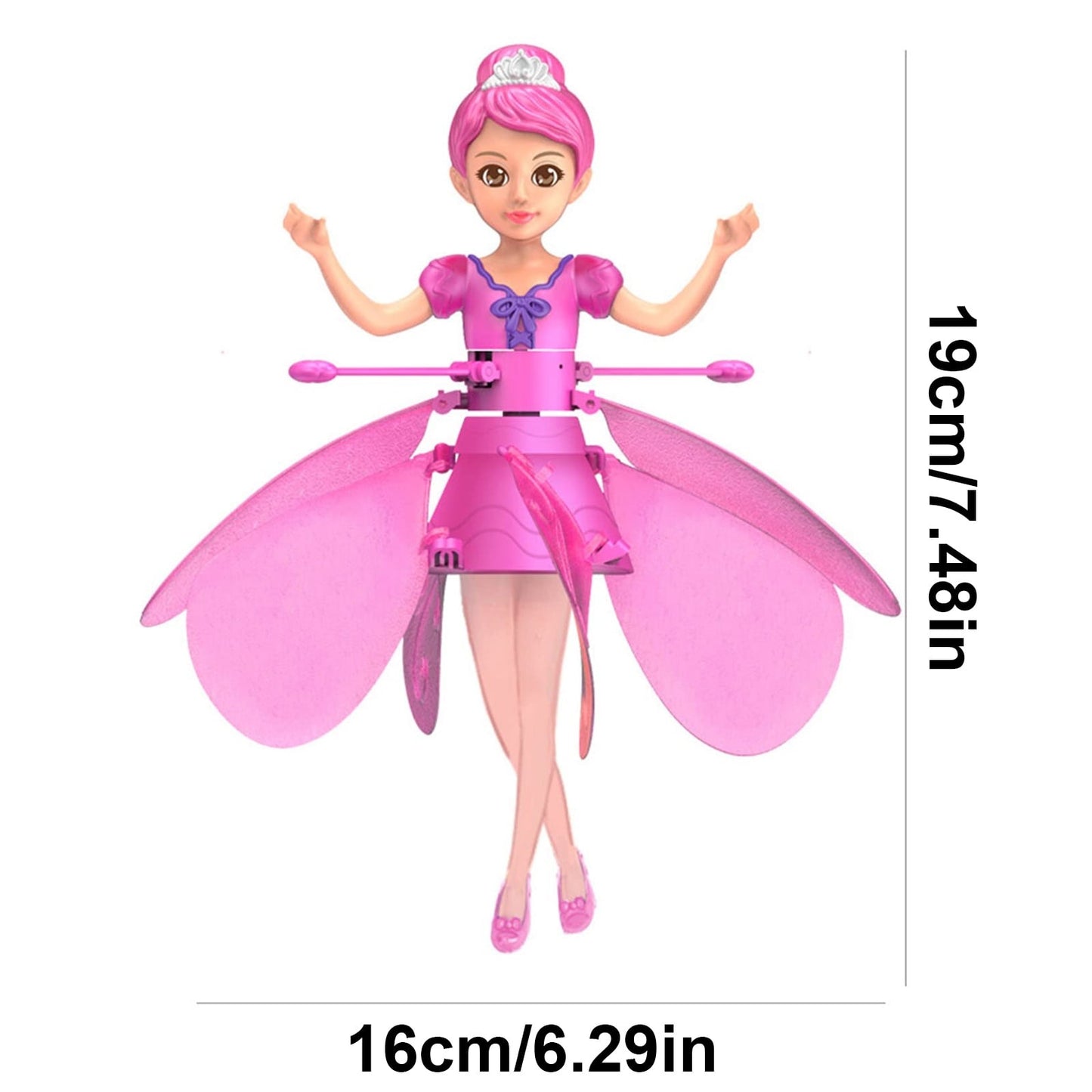 Magical Flying Fairy with Hand Sensor Control, USB Rechargeable, Auto Start Stop, Self-Balancing, Glowing Lights for Ages 6+