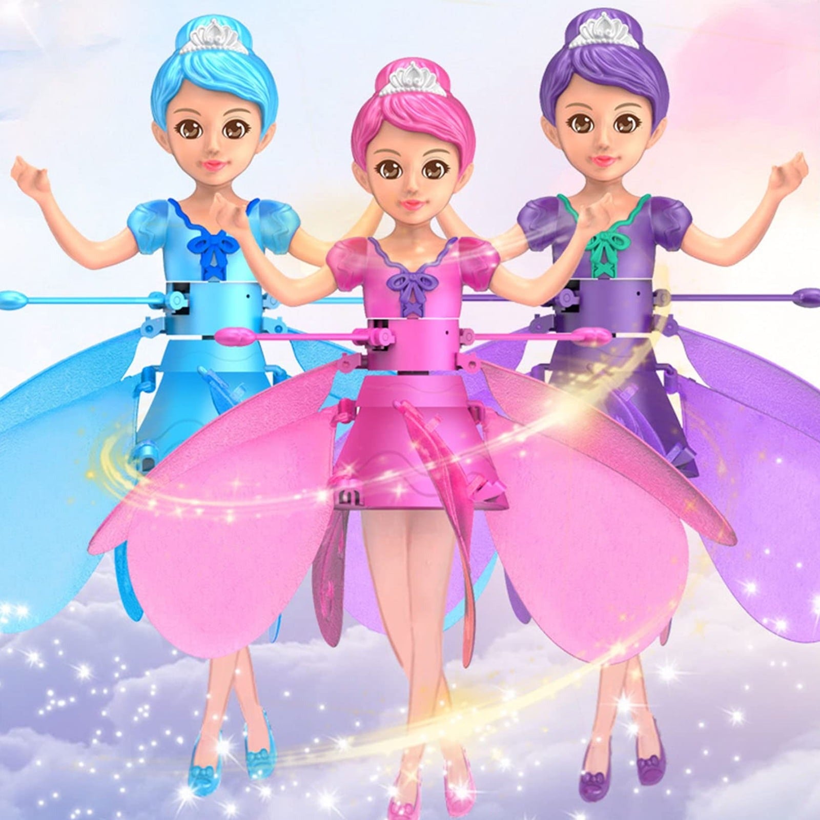 Magical Flying Fairy with Hand Sensor Control, USB Rechargeable, Auto Start Stop, Self-Balancing, Glowing Lights for Ages 6+