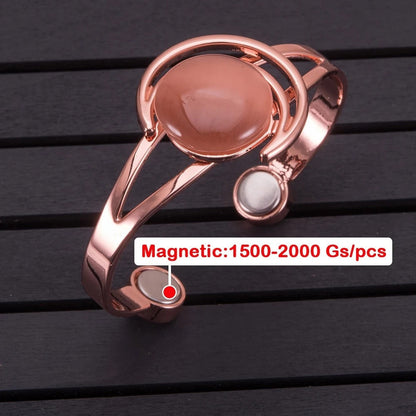 Magnetic Copper Bracelet with Opal Stone