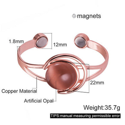 Magnetic Copper Bracelet with Opal Stone