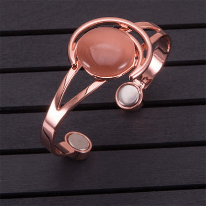 Magnetic Copper Bracelet with Opal Stone