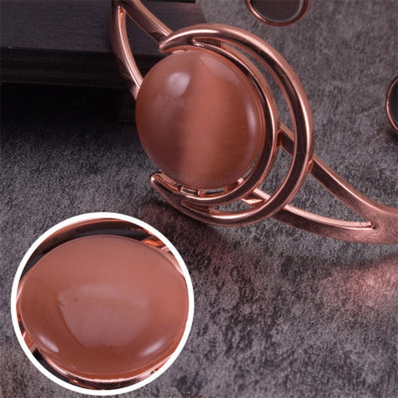 Magnetic Copper Bracelet with Opal Stone