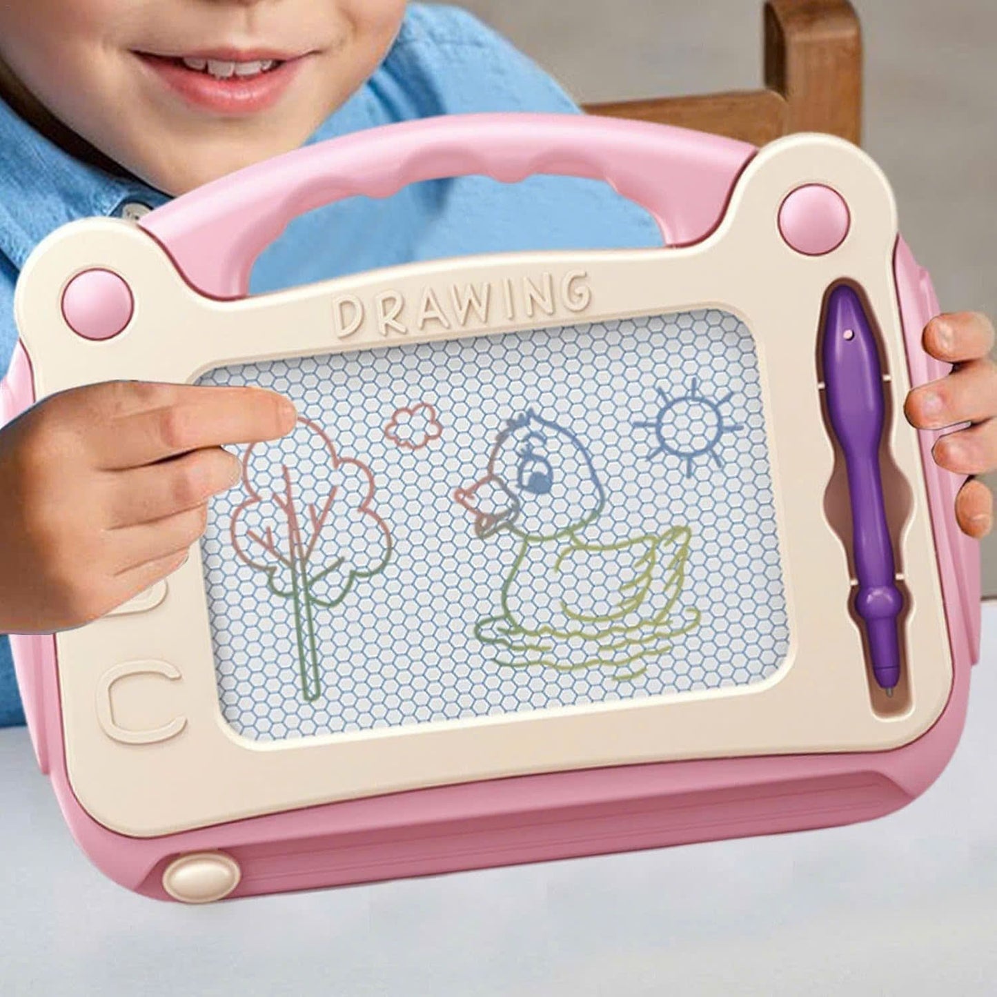 Magnetic Drawing Board – Cartoon Writing Toy for Kids & Toddlers, Easy Erase, Portable with Handle, Safe for Ages 3+