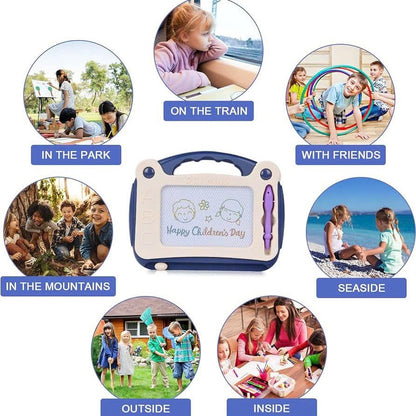 Magnetic Drawing Board – Cartoon Writing Toy for Kids & Toddlers, Easy Erase, Portable with Handle, Safe for Ages 3+